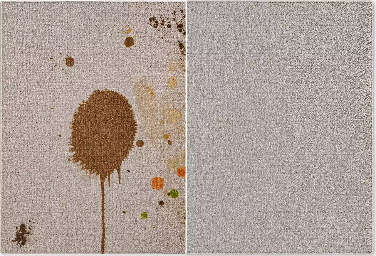 грязный и чистый ковер